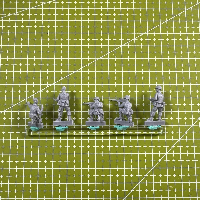 Very Small 1/72 Resin Model Kit GK, WWII US Airborne Soldier 5-Person Model, Unpainted