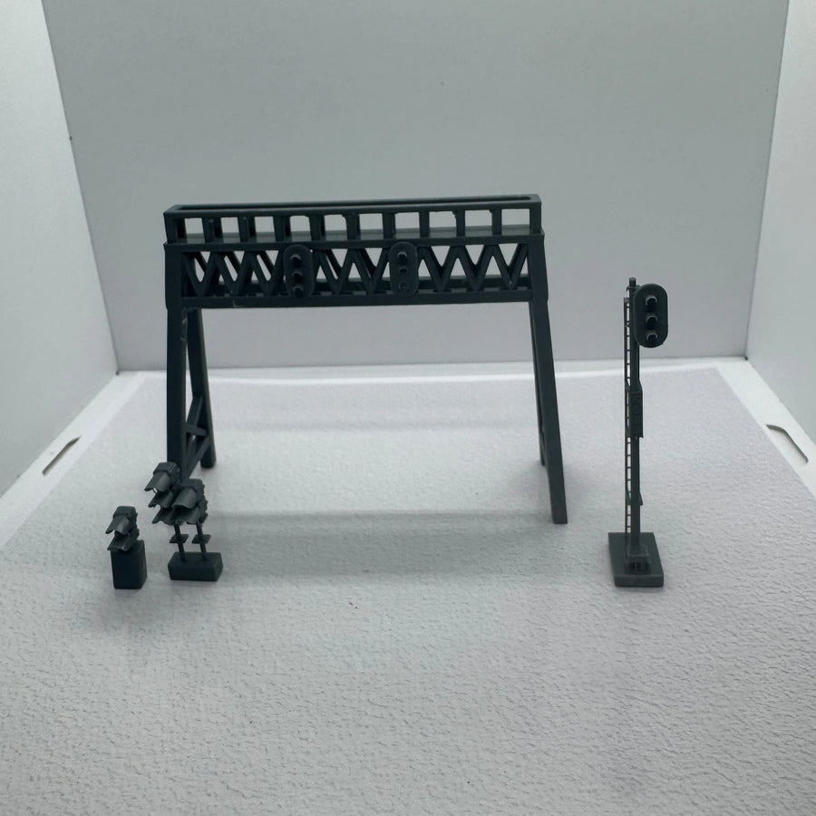 Model Railway Scenery Dwarf Block Signal and Bridge Set LYTS097 1/220 1/48 1/64 1/72 1/87 1/144 1/160 Z Scale Miniature Scene