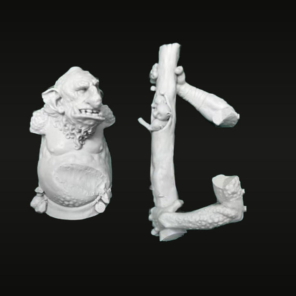 Grotesque Monster & Tree Stump 1/12 Scale Resin Bust Set