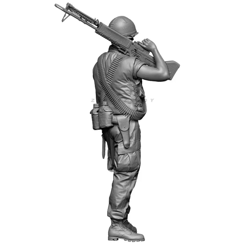 Vietnam US Infantry MG Gunner with Ammo Bandolier 1/35 Resin Figure Kit - resin model view 4