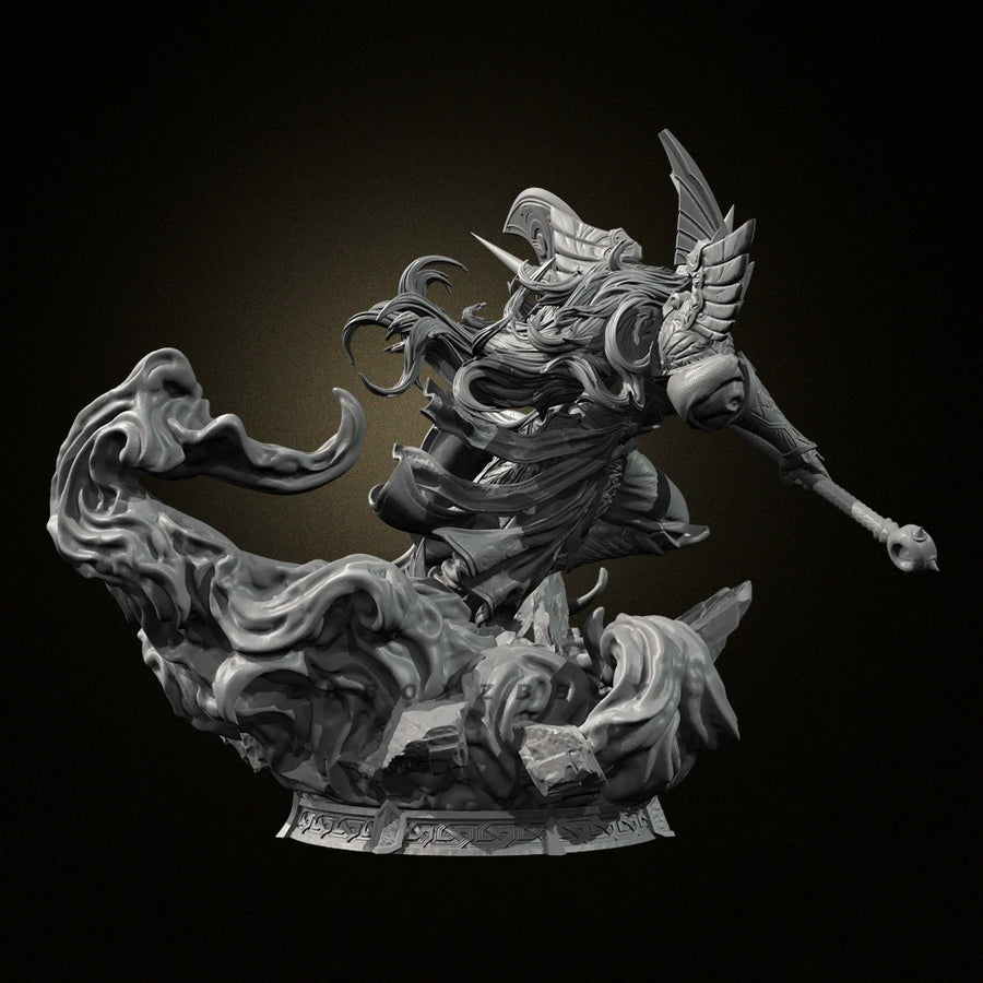 Fantasy Demon Warrior Bust with Winged Helm 38mm Resin Kit - resin model view 5