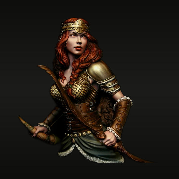 Fantasy Female Archer with Gold Crown 1/10 Resin Bust Kit