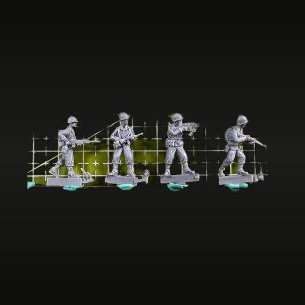 WWII US Army Infantry Squad 4-Figure Set 1/72 Resin Kit