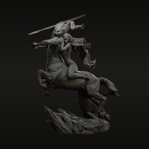 Fantasy Female Warrior on Rearing Horse with Lance 1/24 Resin Figure Kit