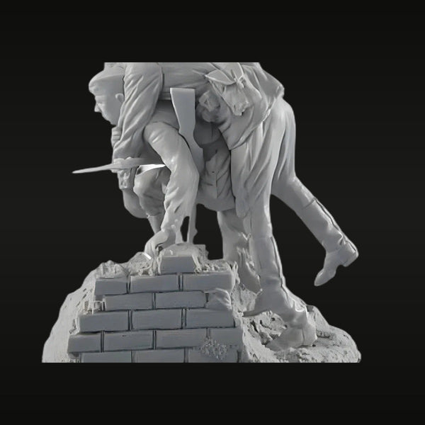 WWII Soldier Climbing Wall with Bayoneted Rifle 1/35 Resin Figure Kit