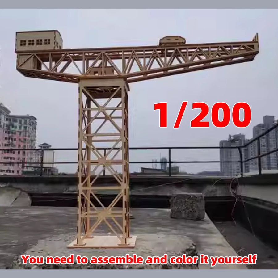 Assembly Architectural Model Sand Table Dock Naval Base Tower Crane Diorama Scale Model Kit 1/200
