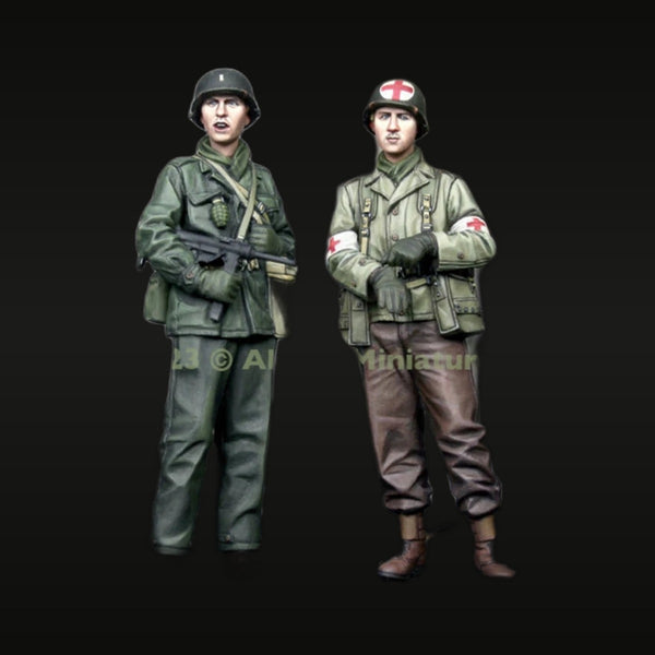 WWII US Army Rifleman & Medic 1/35 Resin Figure Set