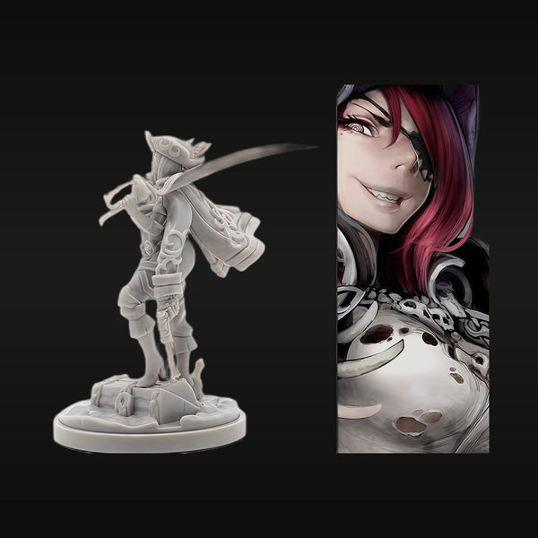 Dark Fantasy Female Rogue with Sword 75mm Resin Figure Kit