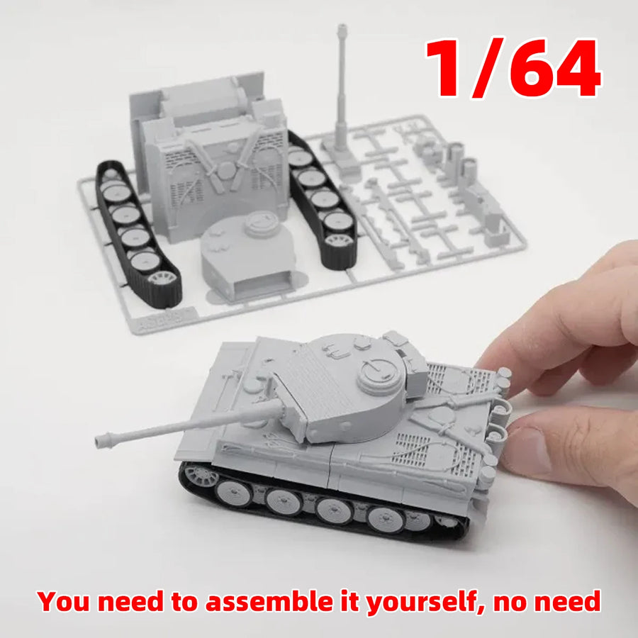 Assembly Scale Set Static Plastic Model Kit Germany Tiger 1 Tiger I Tank 1/64