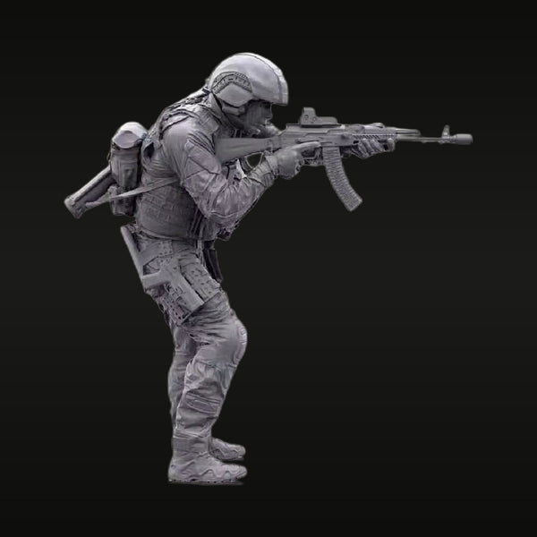 Modern US Army Soldier with M4 Carbine ACH Helmet 1/35 Resin Figure Kit