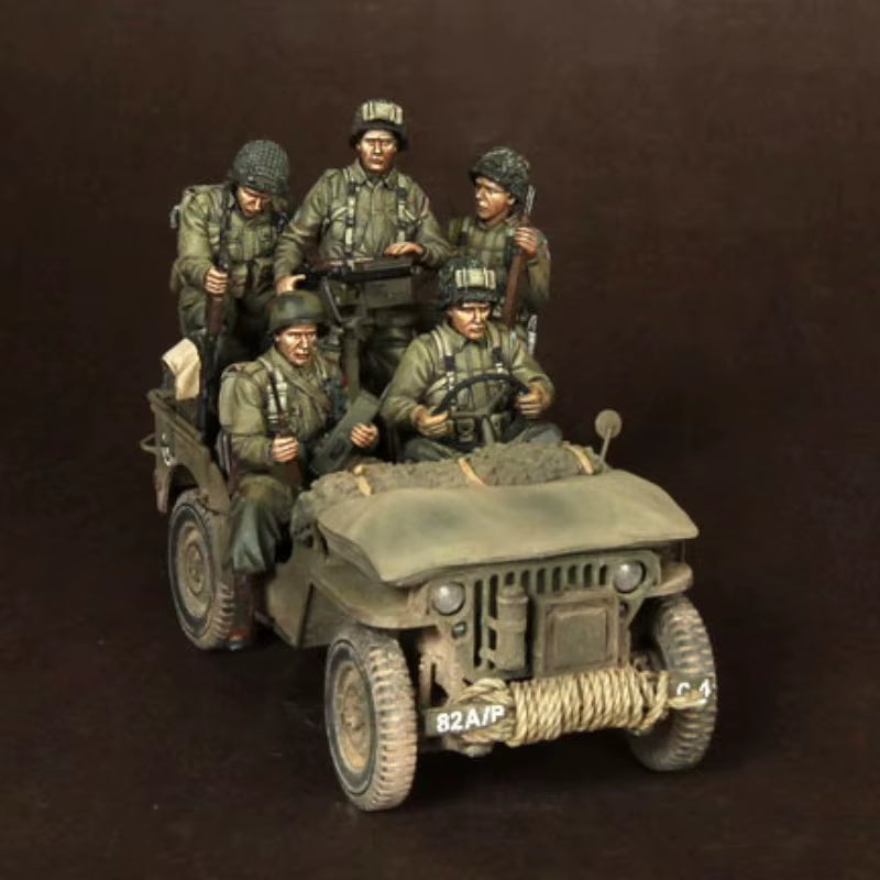 WWII US Army Jeep Soldiers 5-Figure Set 1/35 Resin Kit - resin model view 2