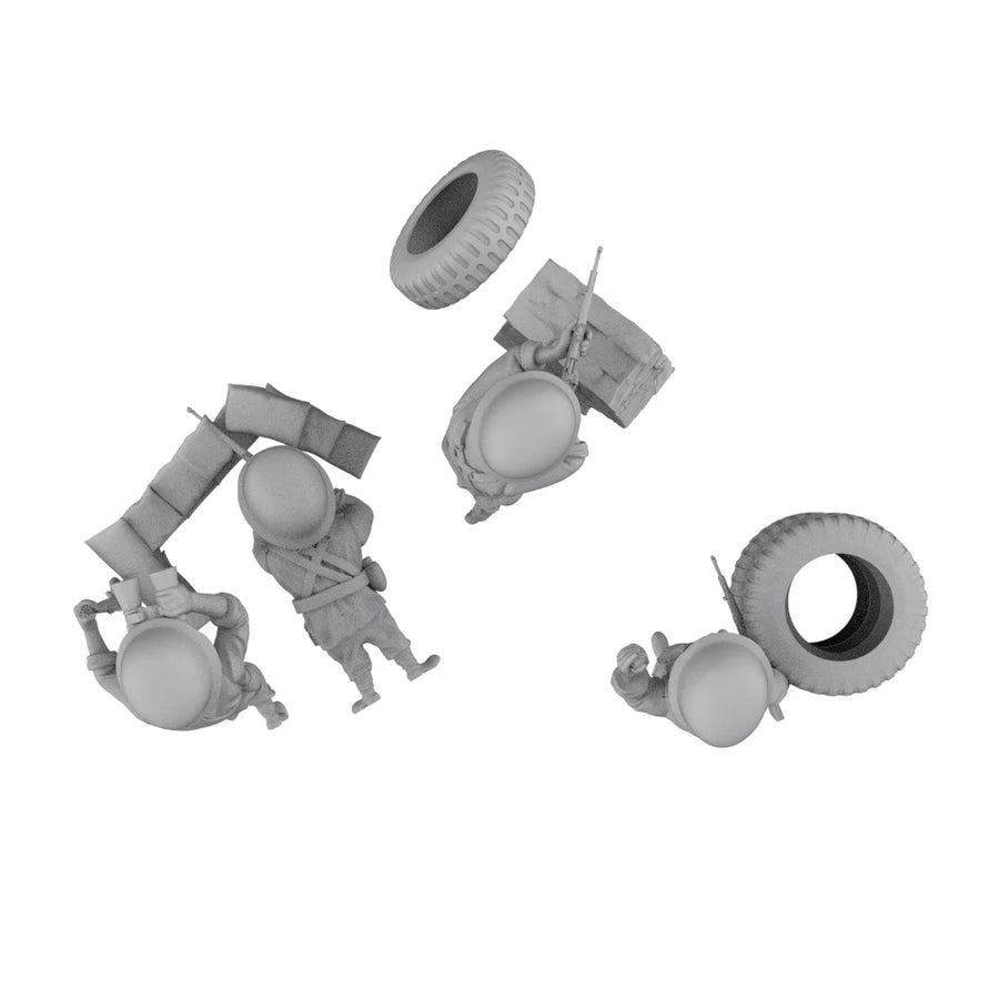 WWII German Soldier Q-Version Chibi Squad with Diorama Accessories 1/72 Resin Kit - resin model view 3