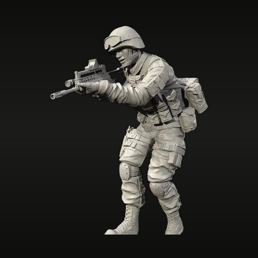 Modern Chinese PLA Special Forces Operator with QBZ-95 Rifle 1/35 Resin Figure Kit - unpainted resin model kit