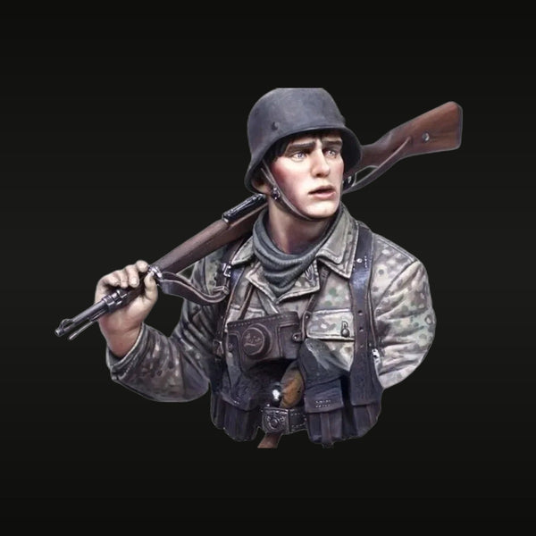 WWII German Soldier with Kar98k Camouflage Smock 1/10 Resin Bust