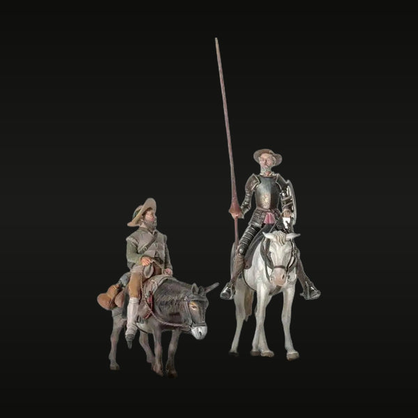 Renaissance Don Quixote and Sancho Panza Mounted Diorama 54mm Resin Set