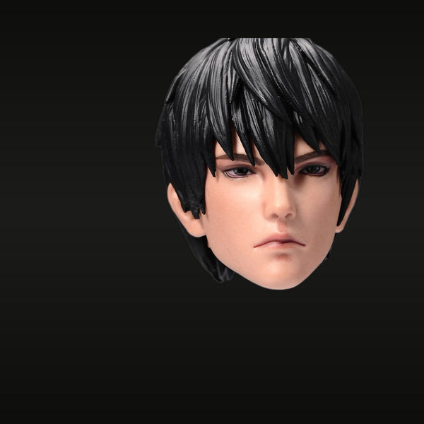 Anime Male Character Head Sculpt Black Hair 1/6 Resin Bust Kit