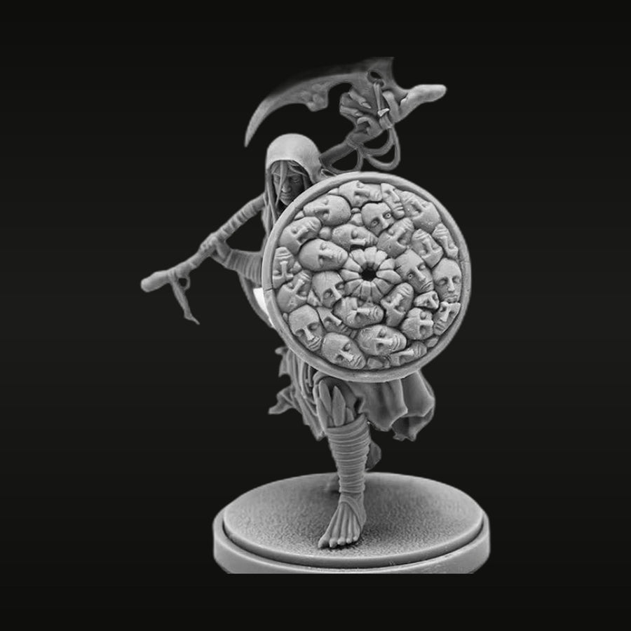 Fantasy Insectoid Warrior with Grotesque Shield 38mm Resin Figure Kit - unpainted resin model kit