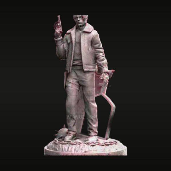 Post-Apocalyptic Survivor with Revolver and Rifle 1/24 Resin Figure Kit