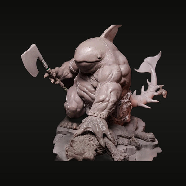 Fantasy Frog/Toad Warrior with Axe and Blade Resin Figure Kit