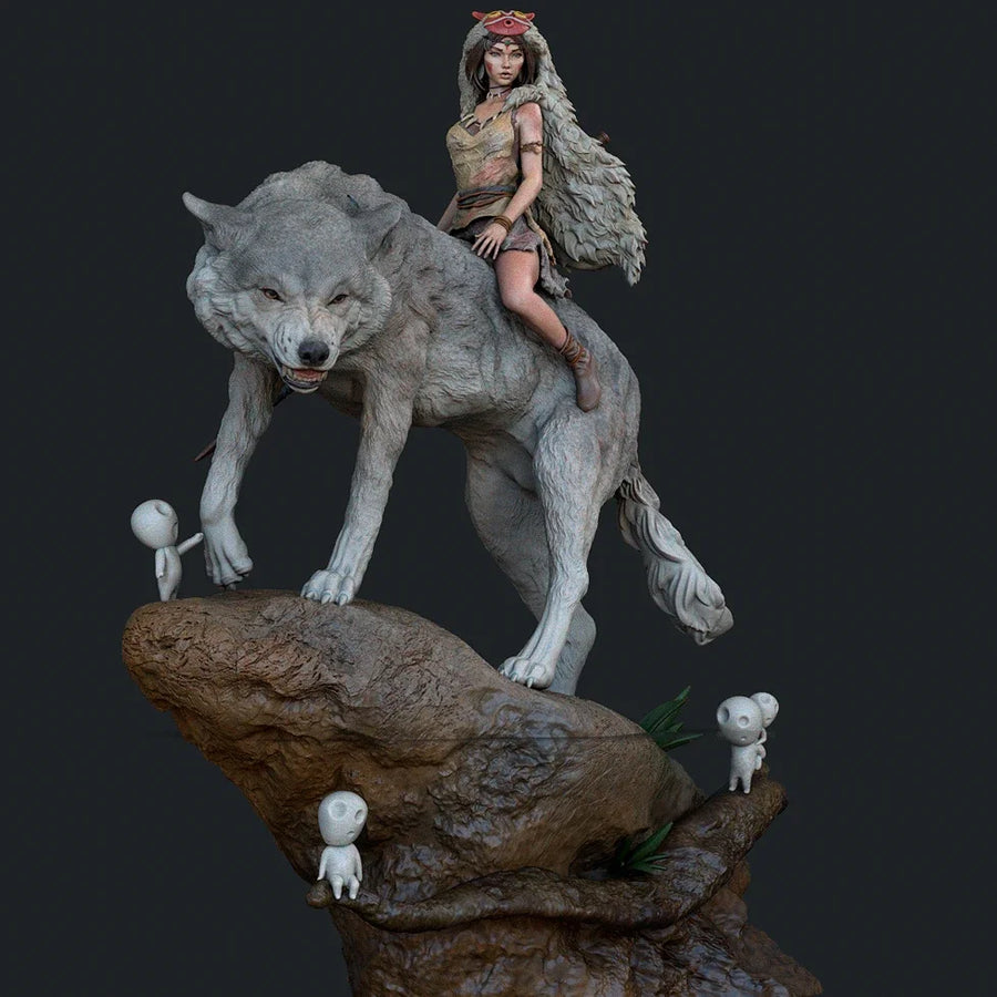 Fantasy Female Tribal Shaman with Fur Cloak 90mm Resin Bust Kit - resin model view 3