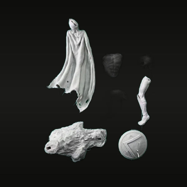 Ancient Greek Spartan King Bust with Shield 1/24 Resin Kit