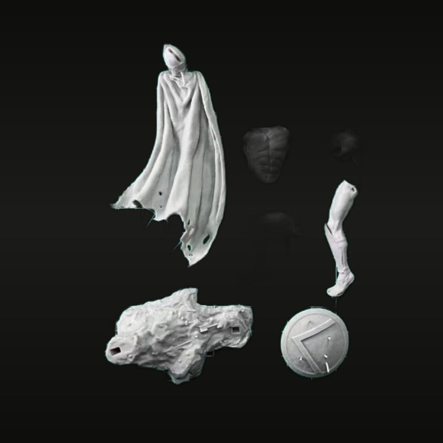 Ancient Greek Spartan King Bust with Shield 1/24 Resin Kit - unpainted resin model kit