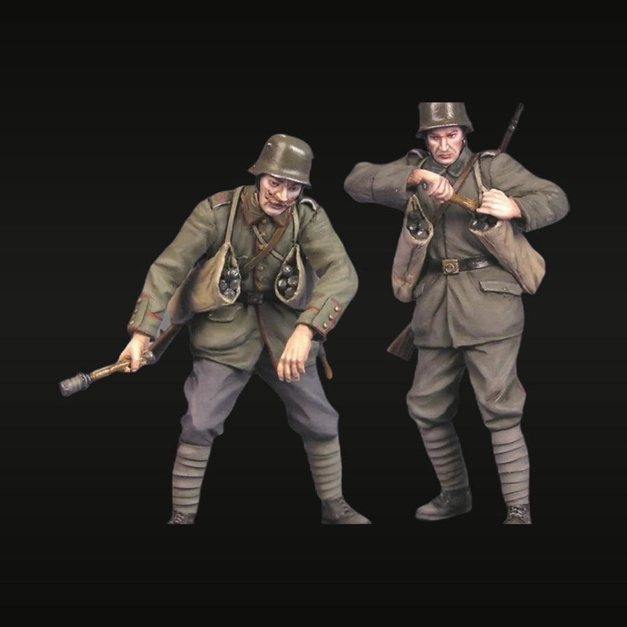 WWI German Infantry Set Grenadier with Rifle 1/35 Resin Figure Kit - unpainted resin model kit