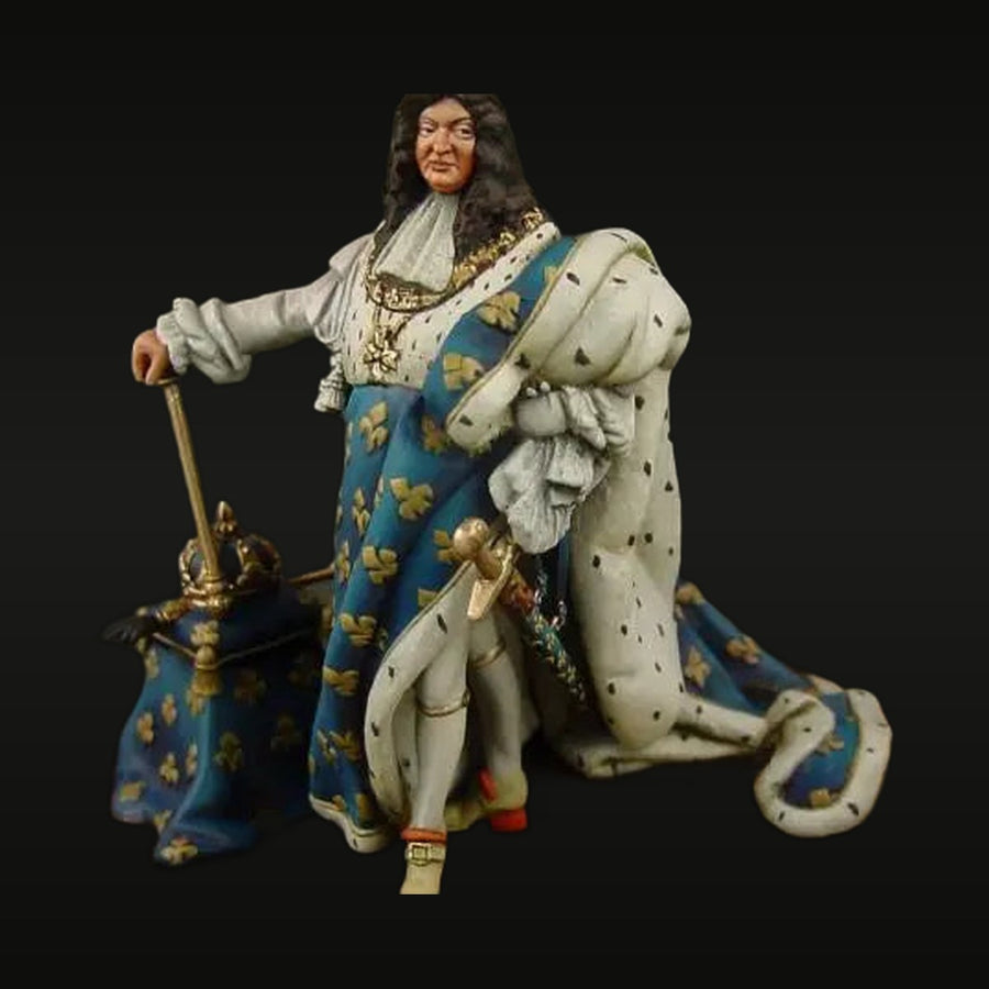 Renaissance French King Louis XIV Sun King in Regalia 54mm Resin Figure Kit - unpainted resin model kit
