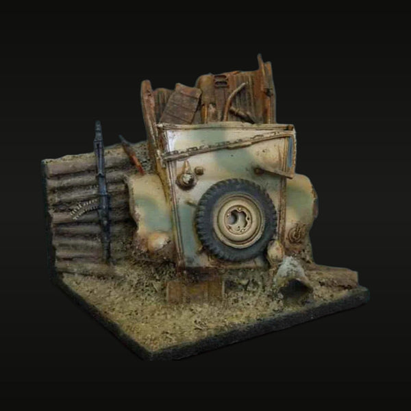 WWII German Abandoned Kubelwagen Diorama 1/35 Resin Kit