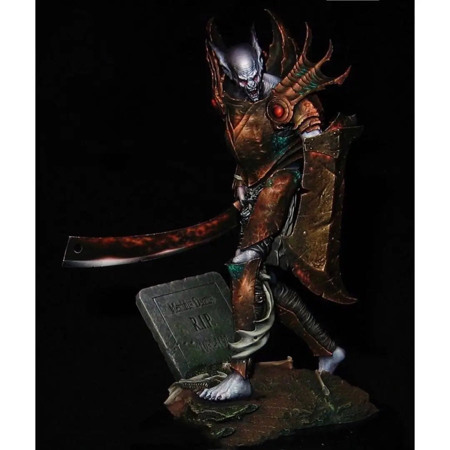 Fantasy Demon Warrior Skull Bust with Horns 1/24 Resin Kit - unpainted resin model kit