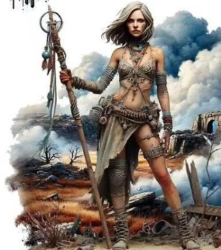 Wasteland Queen Steampunk Female Warrior 1/24 Scale Resin Figure Model Kit Fantasy Miniature Unassembled and Unpainted DIY Toys