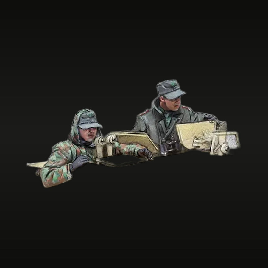 WWII German MG-42 Crew in Trench 1/35 Resin Figure Kit - unpainted resin model kit