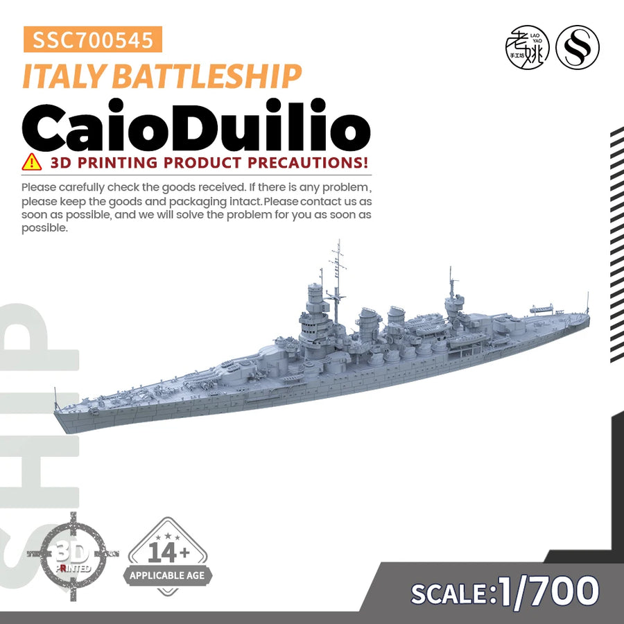 MRY-SFW SSC545/S 1/700 Military Model Kit Italy Caioduilio Battleship Full Hull