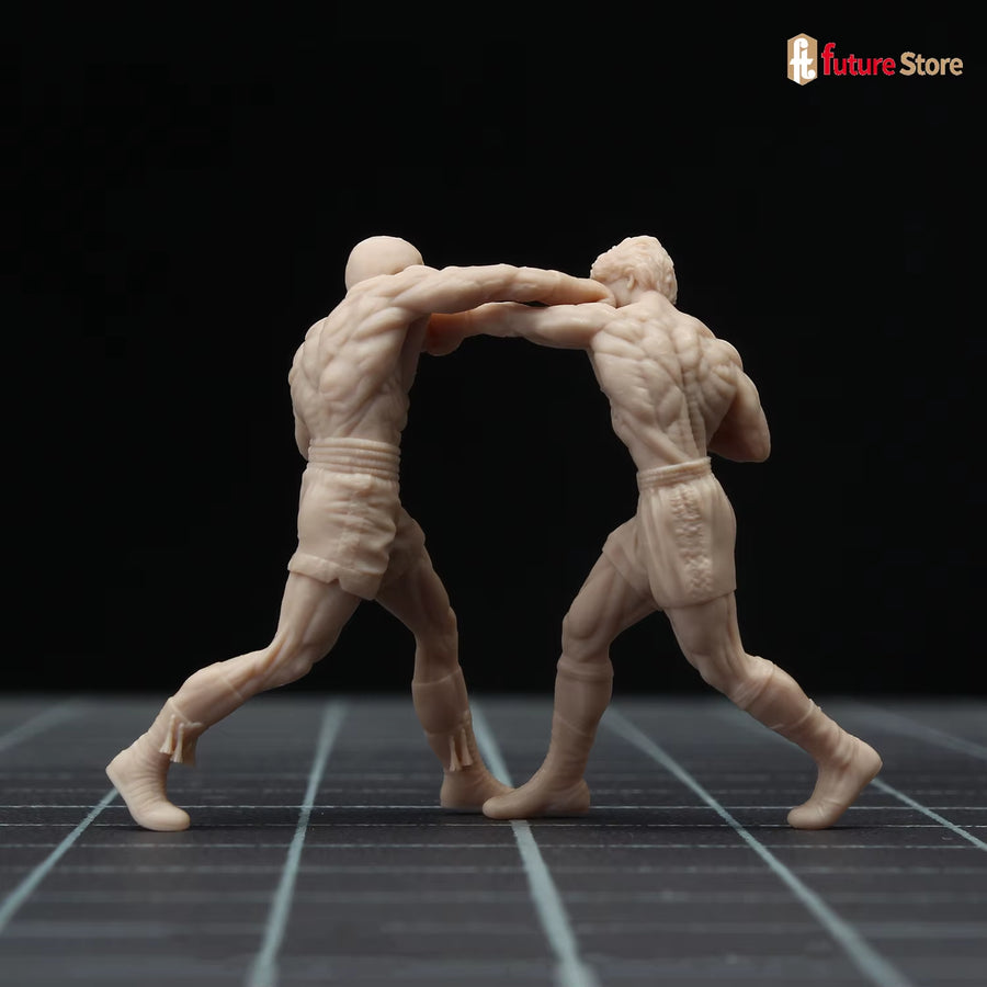 1/64 1/43 Male Boxing Competition Scene Miniatures Figures Diorama Model Mini Dolls Micro Photograph Props Display for Cars Toys