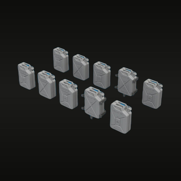 WWII Military Jerry Cans Set of 10 1/35 Scale Resin Diorama Accessory Kit