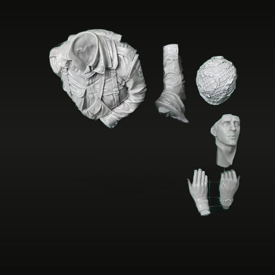 WWII US Airborne Soldier with Webbing 1/10 Resin Figure Kit - unpainted resin model kit