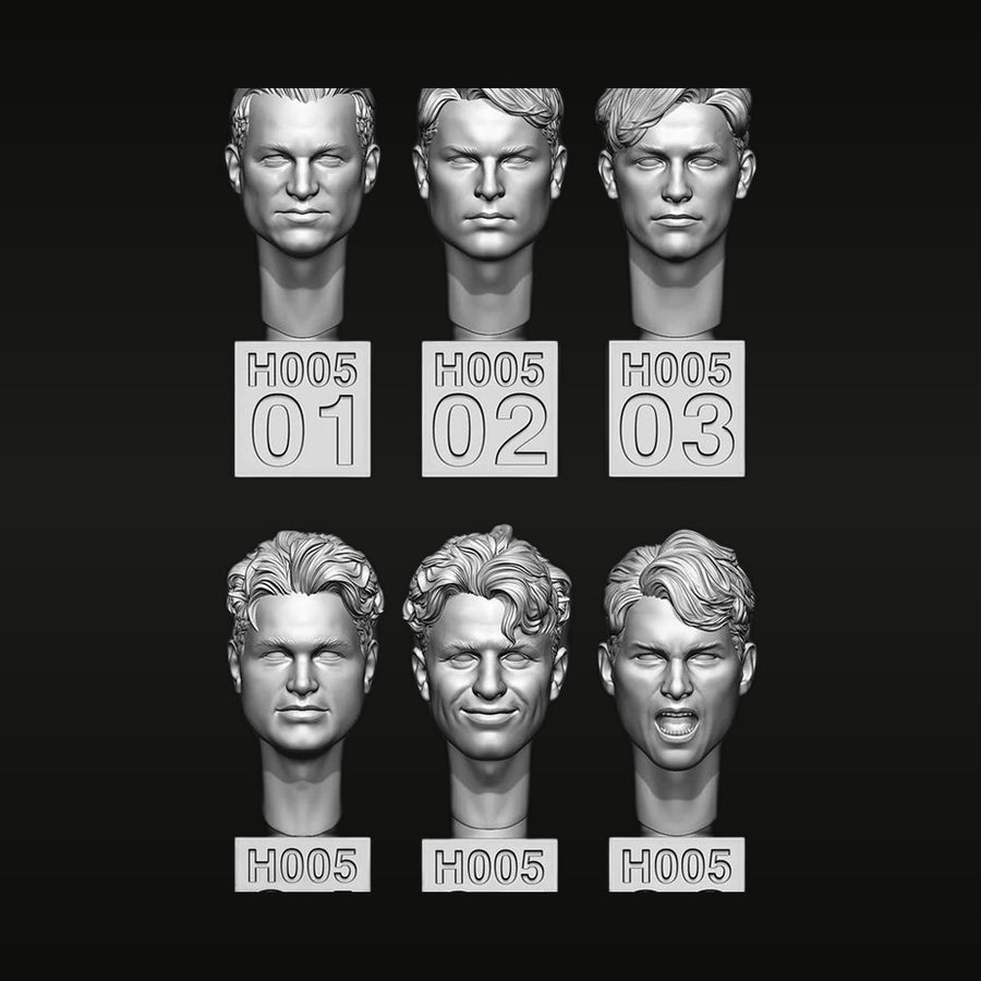 Modern Male Head Variants 28mm Unpainted Resin Head Kit H005 - unpainted resin model kit
