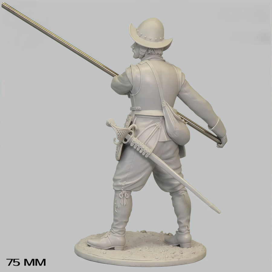 75Mm Resin Unpainted Model Kit, Military Theme, 17Th Century European Pikeman, Unassembled and Unpainted GK