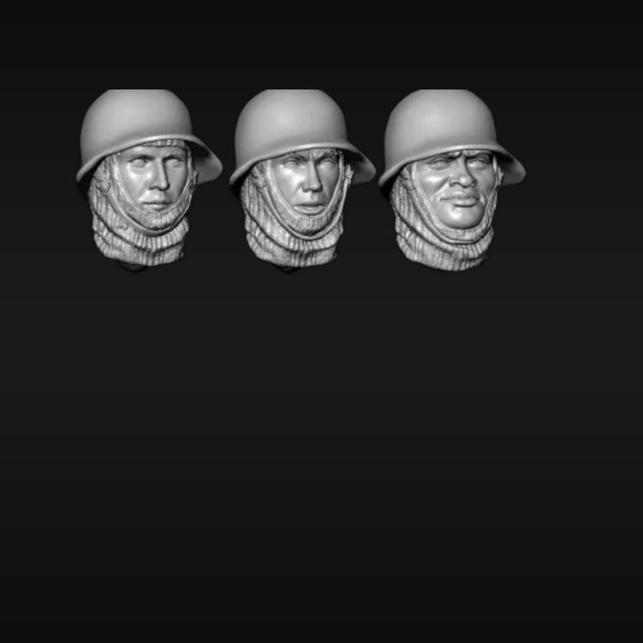 WWI German Soldier Heads with Stahlhelm 1/35 Resin Bust Set - unpainted resin model kit