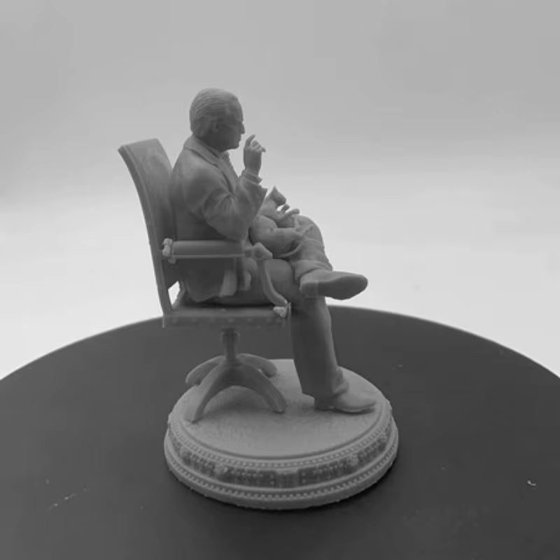 Seated Contemplative Man in High-Backed Chair 1/24 Resin Figure Kit - resin model view 5