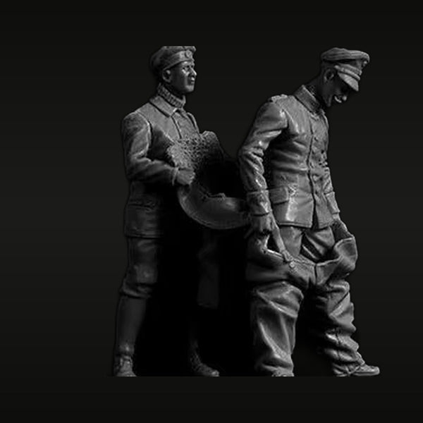 WWI German Officers Conversation with Pickelhaube & Peaked Cap 1/32 Resin Figure Kit