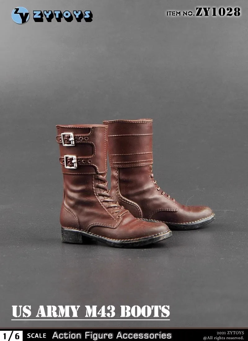 ZYTOYS ZY1024 ZY1028 ZY1034 1/6 WWII Military Boots Shoes Accessory Model Fit 12'' Male Soldier Action Figure Body Dolls Toy