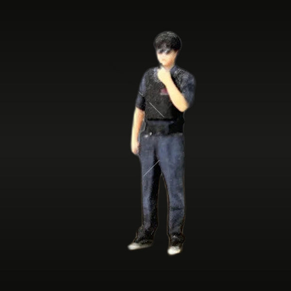 Modern Male Police Officer in Navy Uniform 1/64 Resin Figure