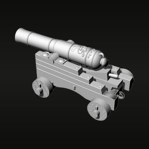 Napoleonic Naval Ship Cannon with Wooden Carriage 28mm Resin Kit