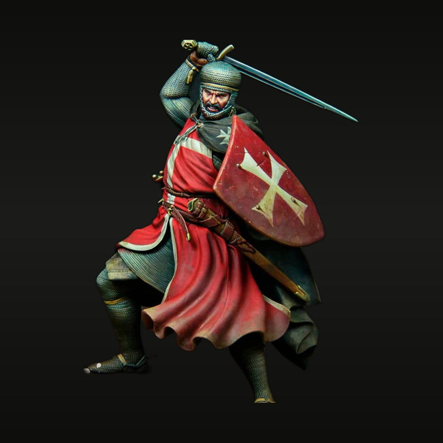 Medieval Crusader Knight with Red Surcoat 75mm Resin Bust Kit - unpainted resin model kit