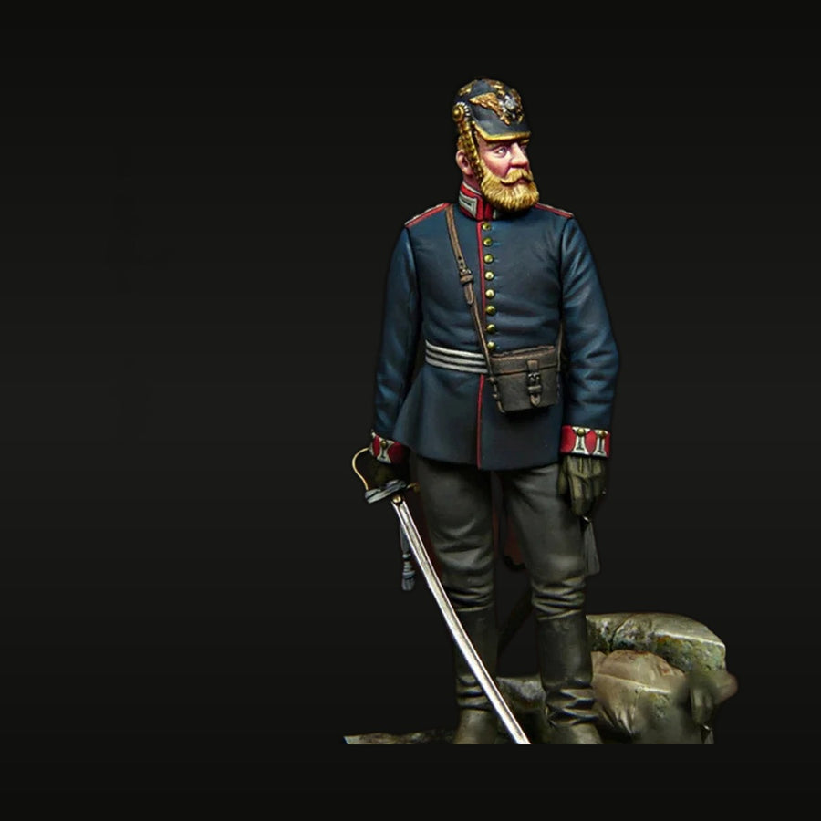 Prussian Guard Officer with Spiked Helmet 1/24 Resin Figure Kit - unpainted resin model kit