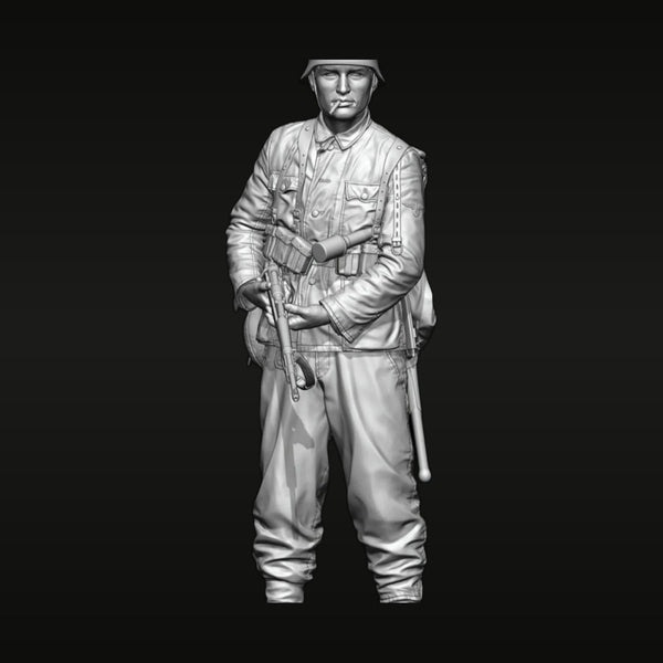 WWII German Soldier with K98 Rifle 1/10 Scale Resin Bust Kit
