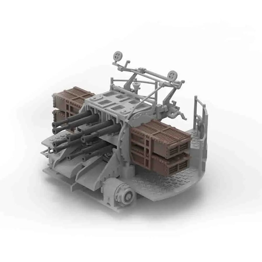 Royal Navy 2-Pounder Pom-Pom Gun Mount Twin Set 1/700 Resin Kit - resin model view 3