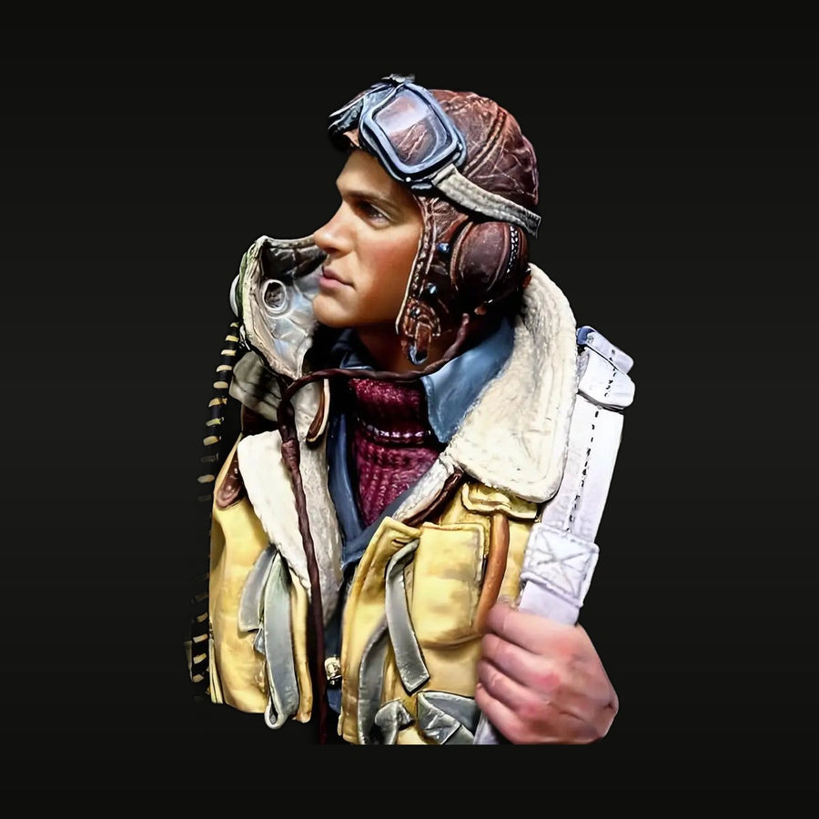WWII RAF Female Pilot with Mae West Life Jacket 1/10 Resin Bust - unpainted resin model kit