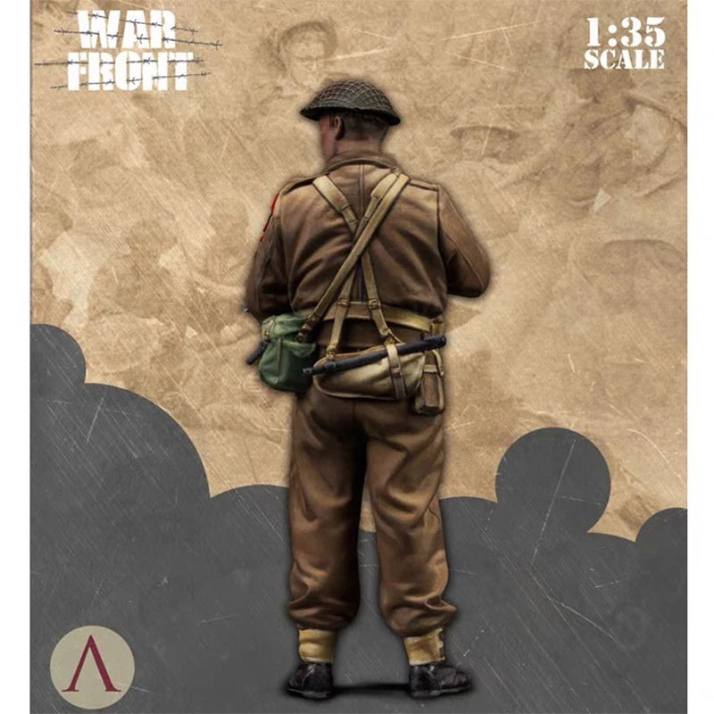WWII British NCO Sergeant with Lee-Enfield 1/35 Resin Figure Kit - resin model view 2